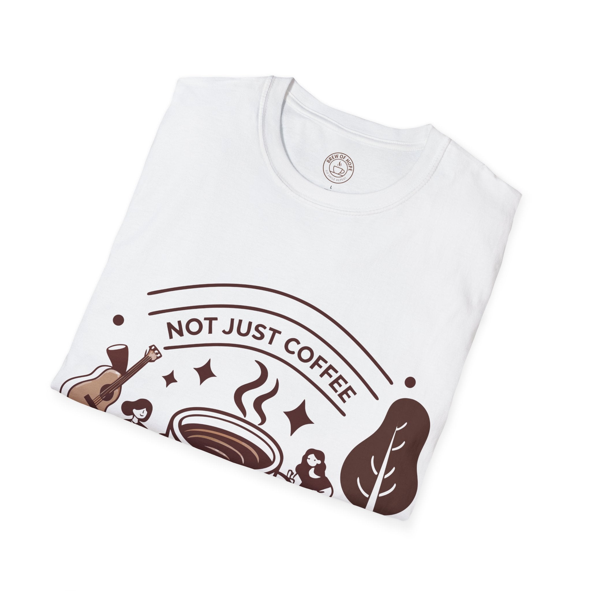 Community Vibes Unisex Softstyle T-Shirt, Coffee Lovers Gift, Casual Wear, Graphic Tee, Nice Day Out, Perfect for Friends Gatherings