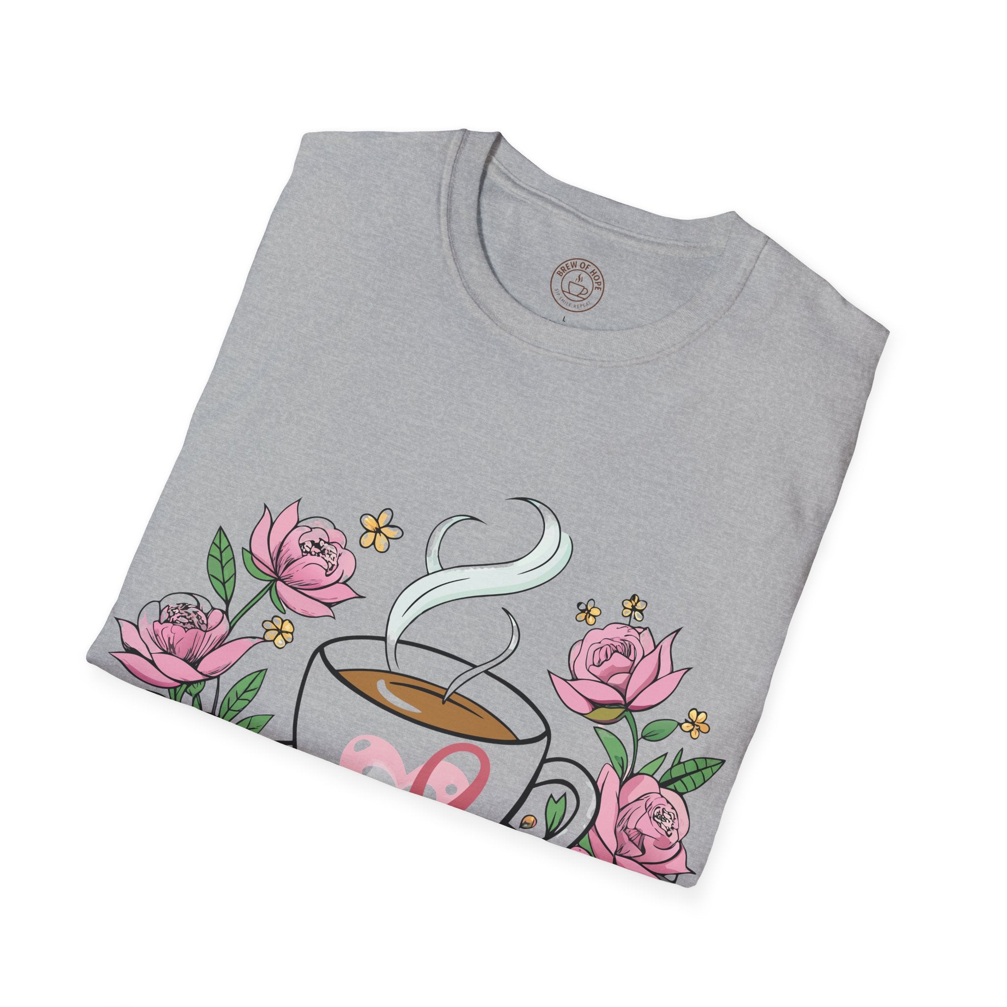 Coffee & Purpose Floral T-Shirt, Cozy Gift for Coffee Lovers, Mother's Day, Birthday tee, Inspirational Clothing, Everyday Casual Wear