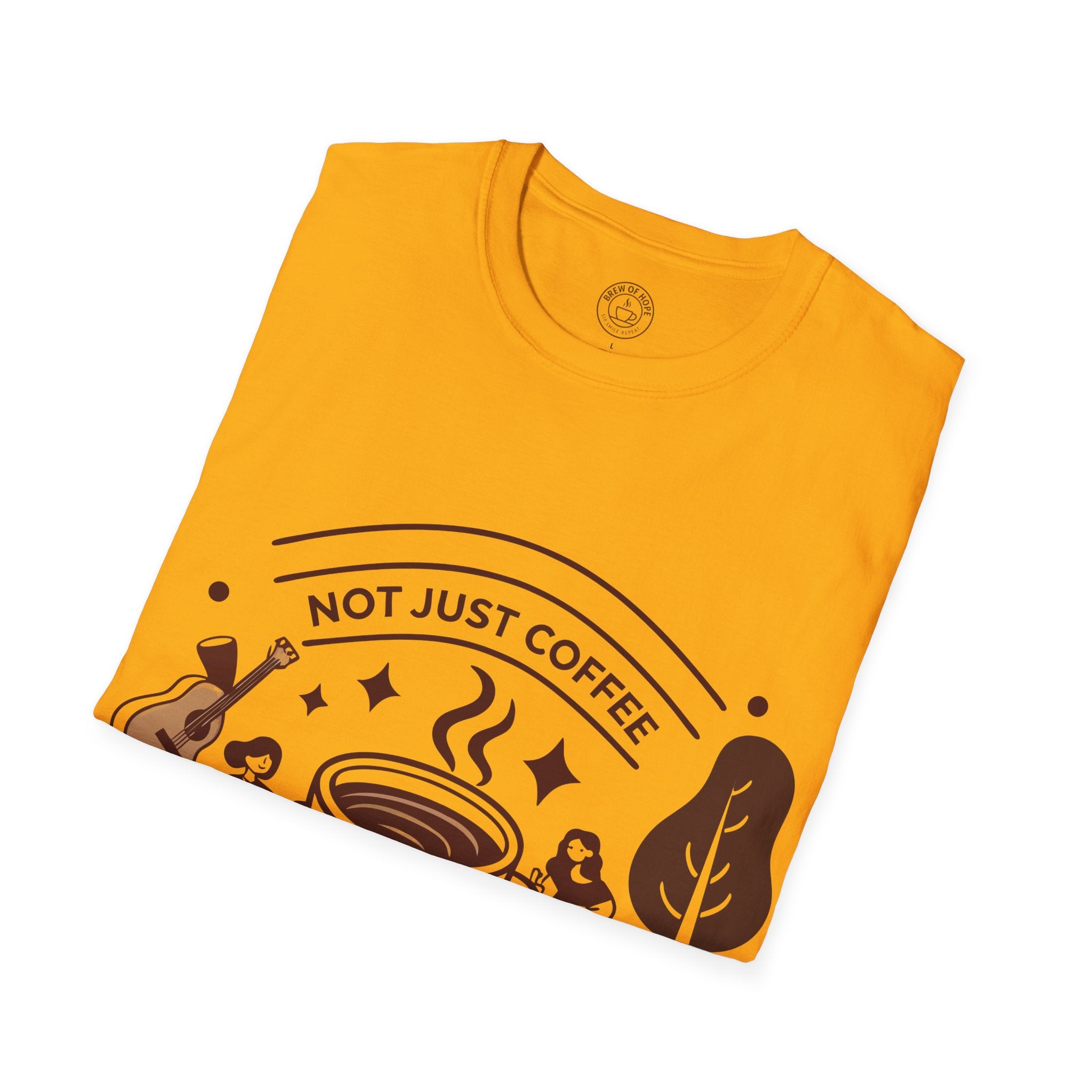 Community Vibes Unisex Softstyle T-Shirt, Coffee Lovers Gift, Casual Wear, Graphic Tee, Nice Day Out, Perfect for Friends Gatherings