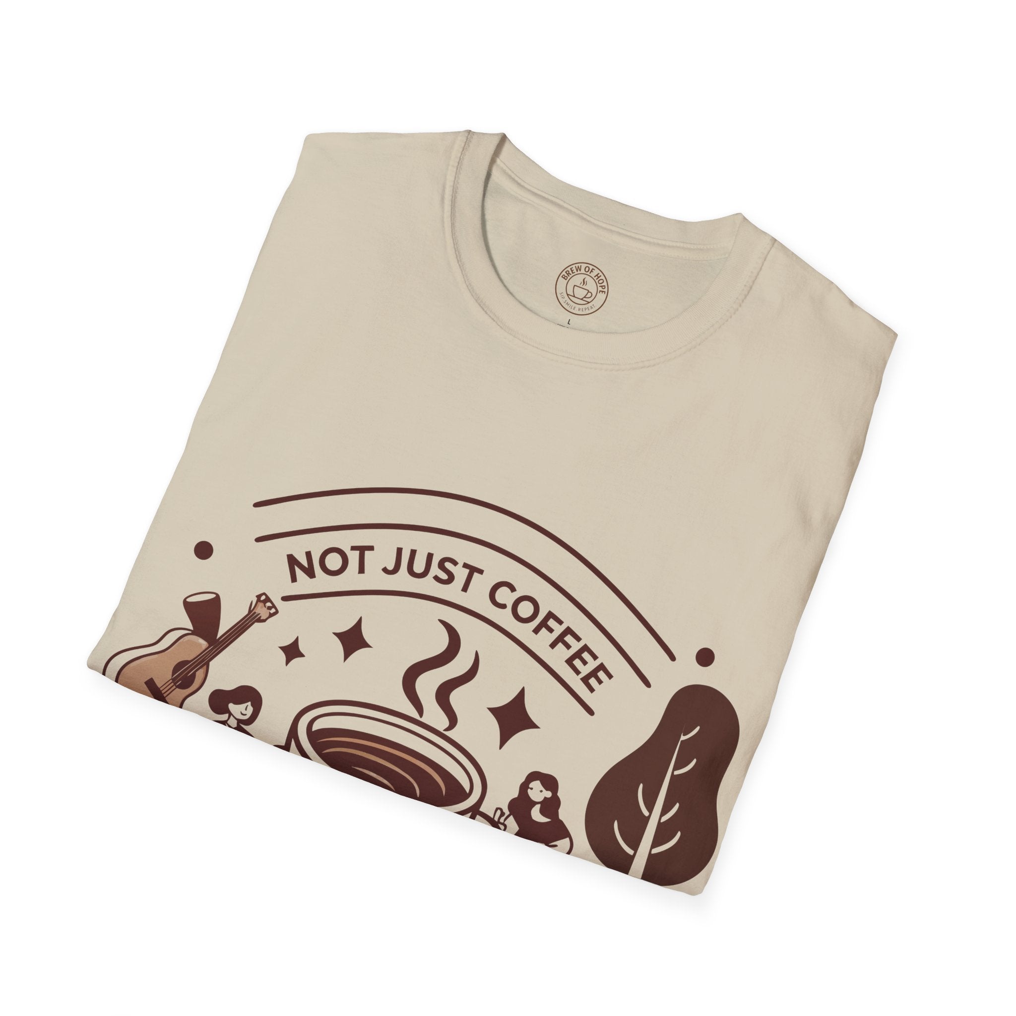 Community Vibes Unisex Softstyle T-Shirt, Coffee Lovers Gift, Casual Wear, Graphic Tee, Nice Day Out, Perfect for Friends Gatherings