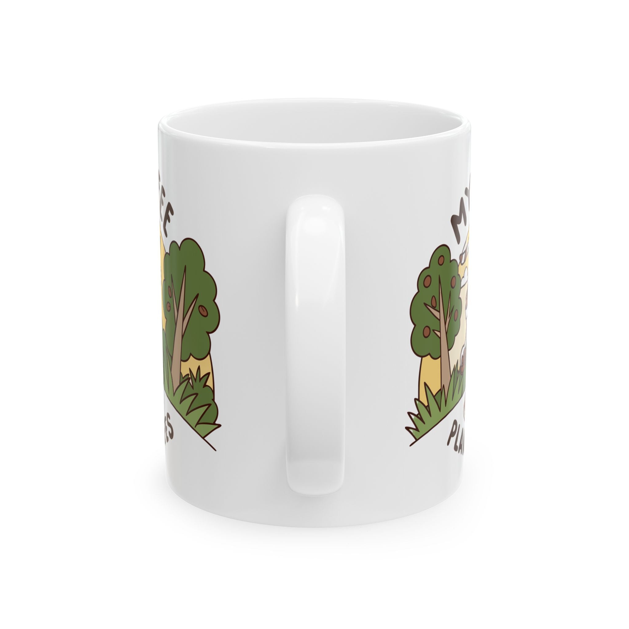 Coffee Lover's Ceramic Mug, Eco-Friendly Gift for Gardeners, Funny Mug for Plant Lovers, Nature Lover's Coffee Cup, Gift for Earth Day