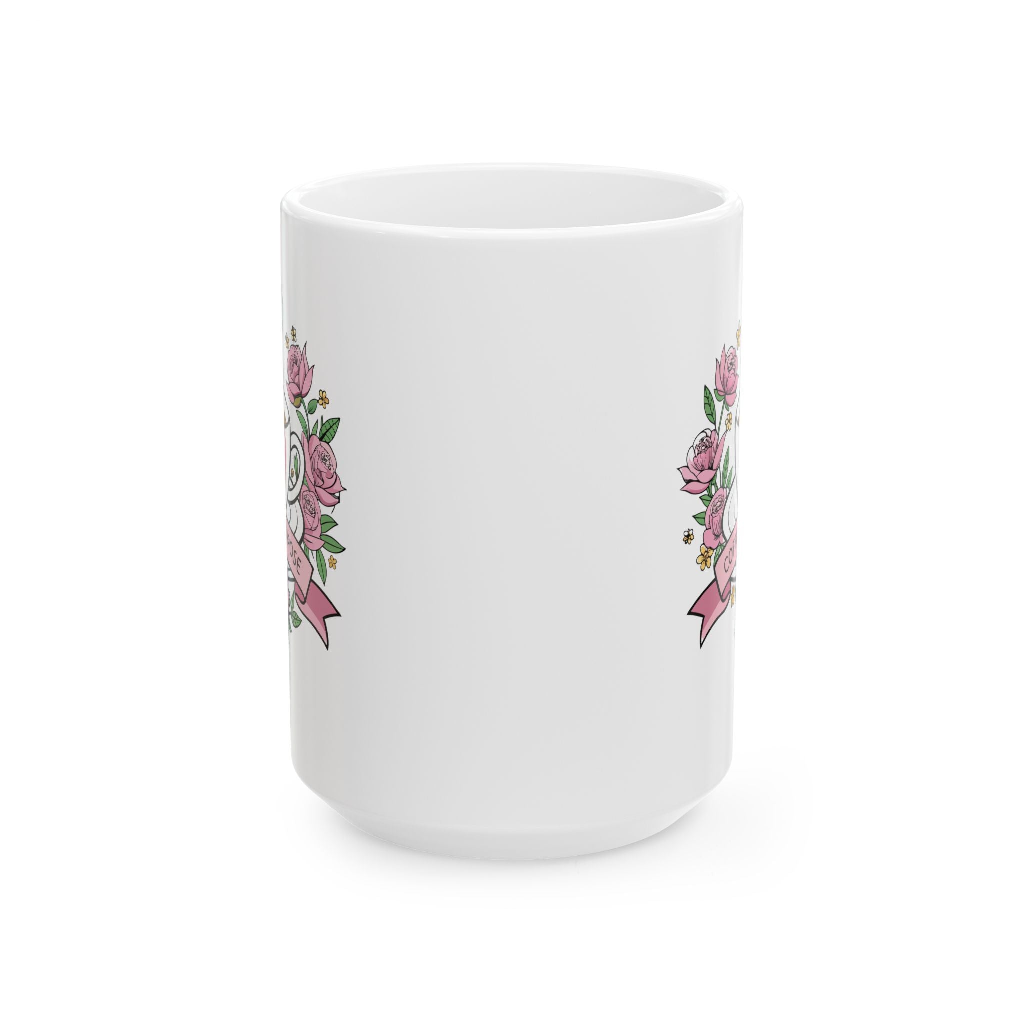 Floral Ceramic Mug with Inspirational Quote, Perfect Gift for Her, Coffee Lovers, Birthday or Mother's Day