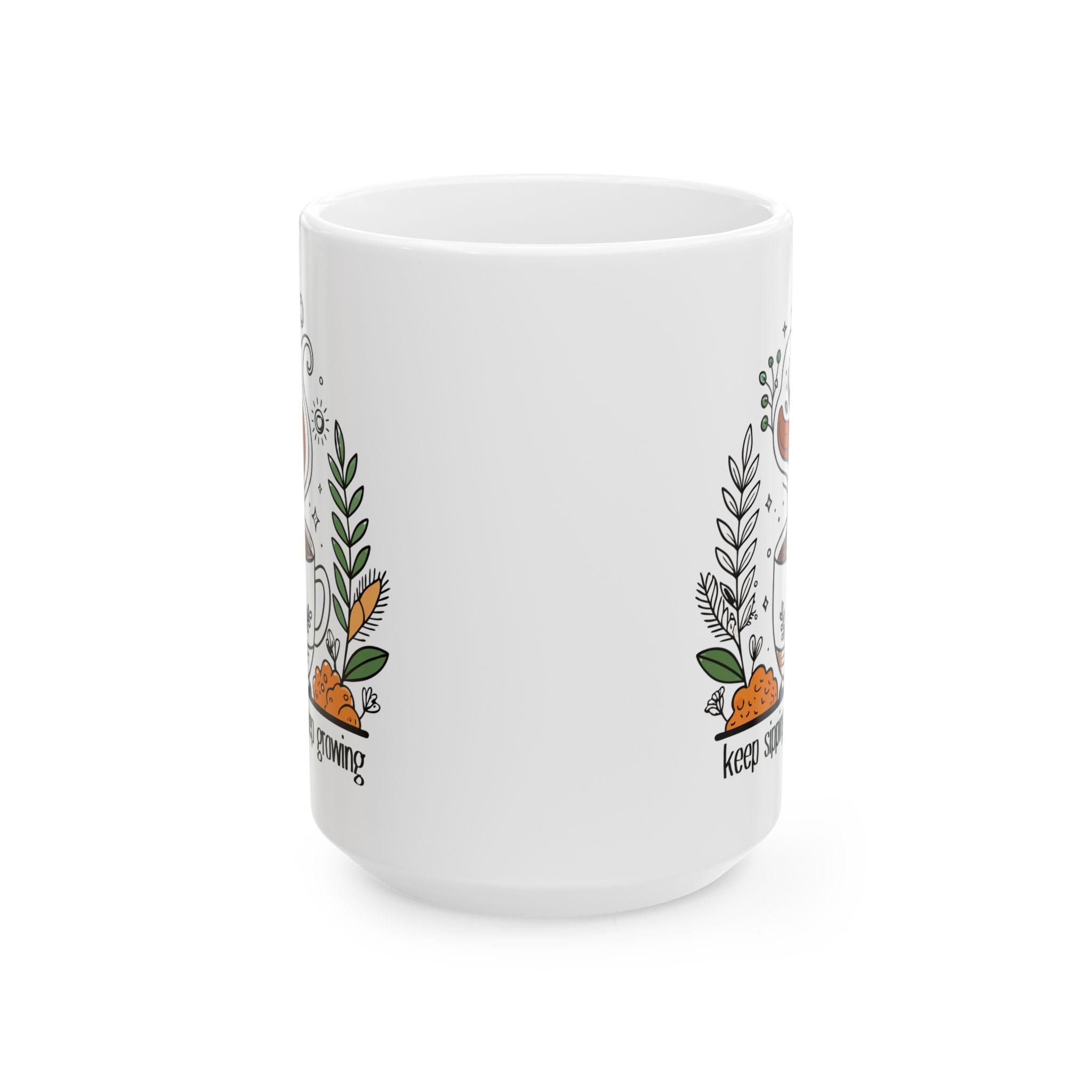 Inspirational Ceramic Mug, Motivational Drinkware, Office Decor, Gift for Her, Plant Lover Mug