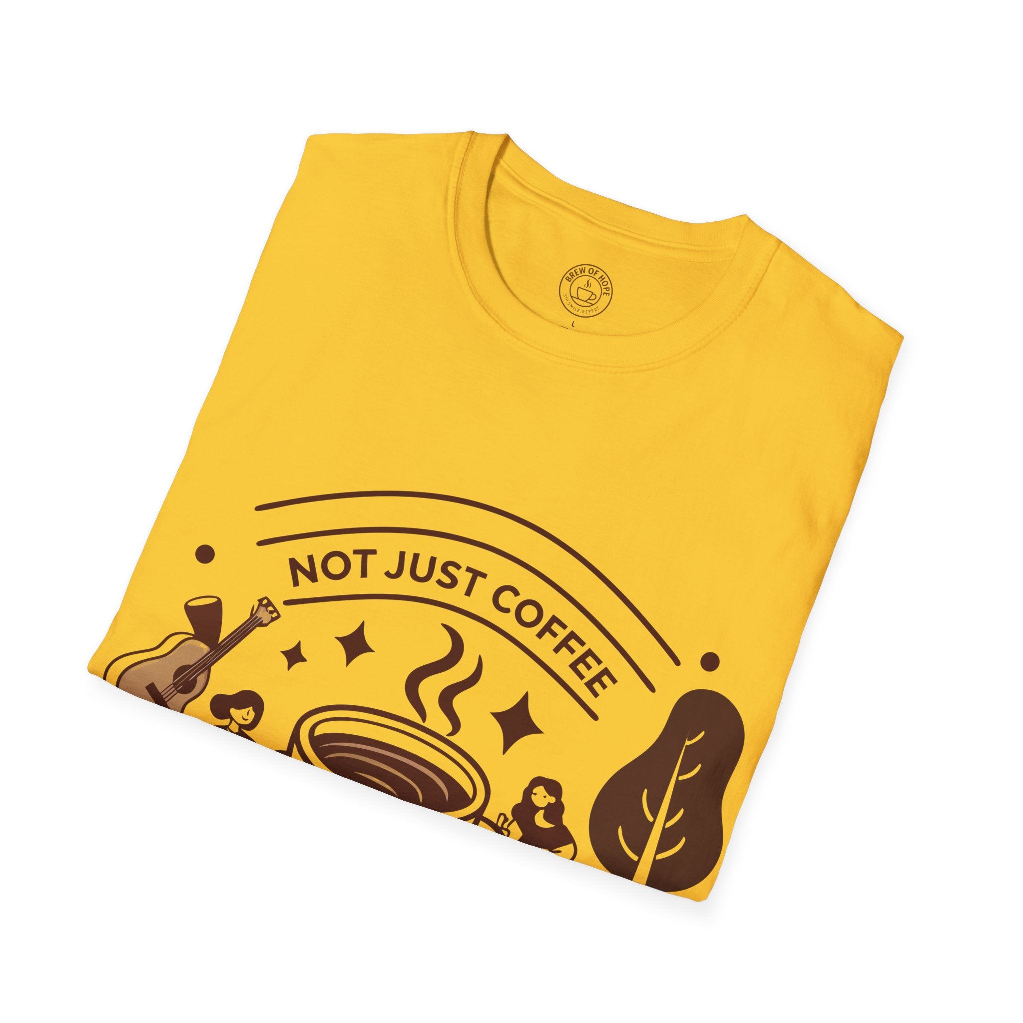 Community Vibes Unisex Softstyle T-Shirt, Coffee Lovers Gift, Casual Wear, Graphic Tee, Nice Day Out, Perfect for Friends Gatherings