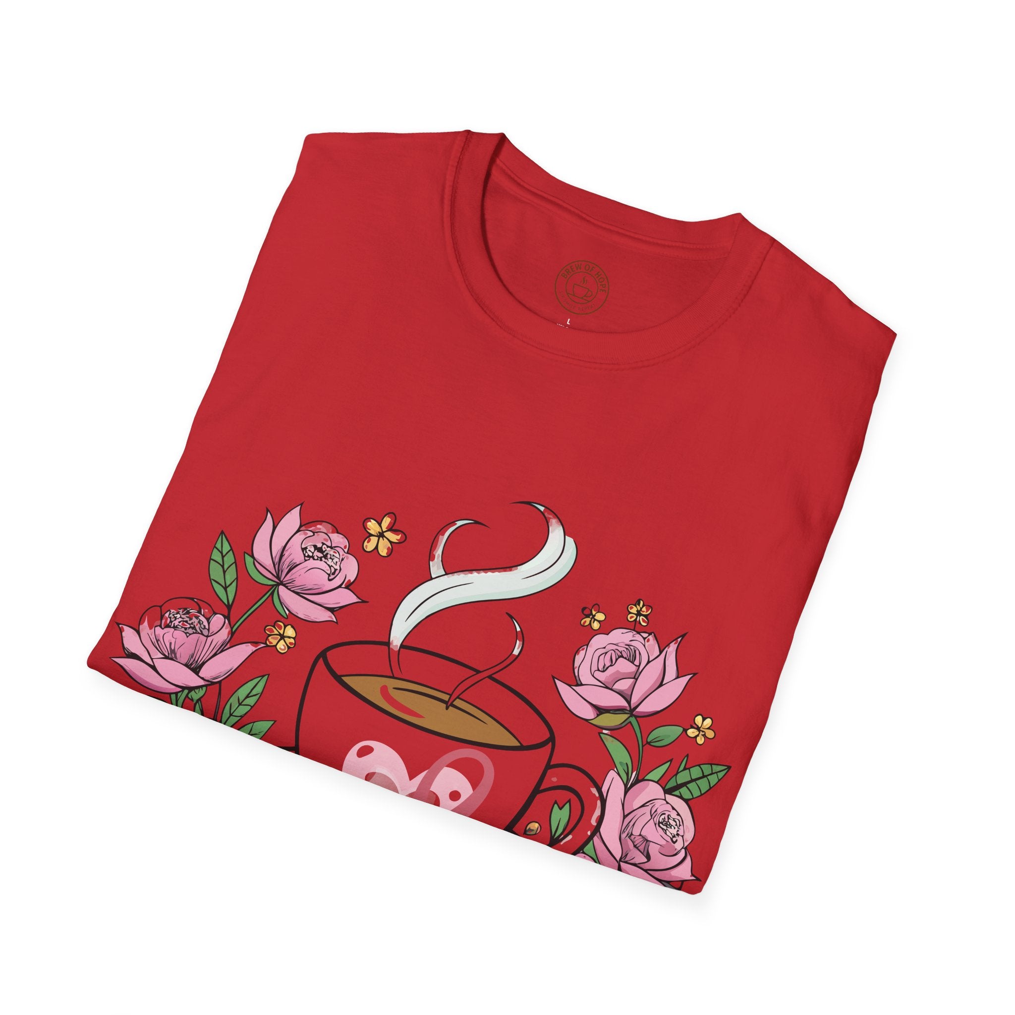 Coffee & Purpose Floral T-Shirt, Cozy Gift for Coffee Lovers, Mother's Day, Birthday tee, Inspirational Clothing, Everyday Casual Wear