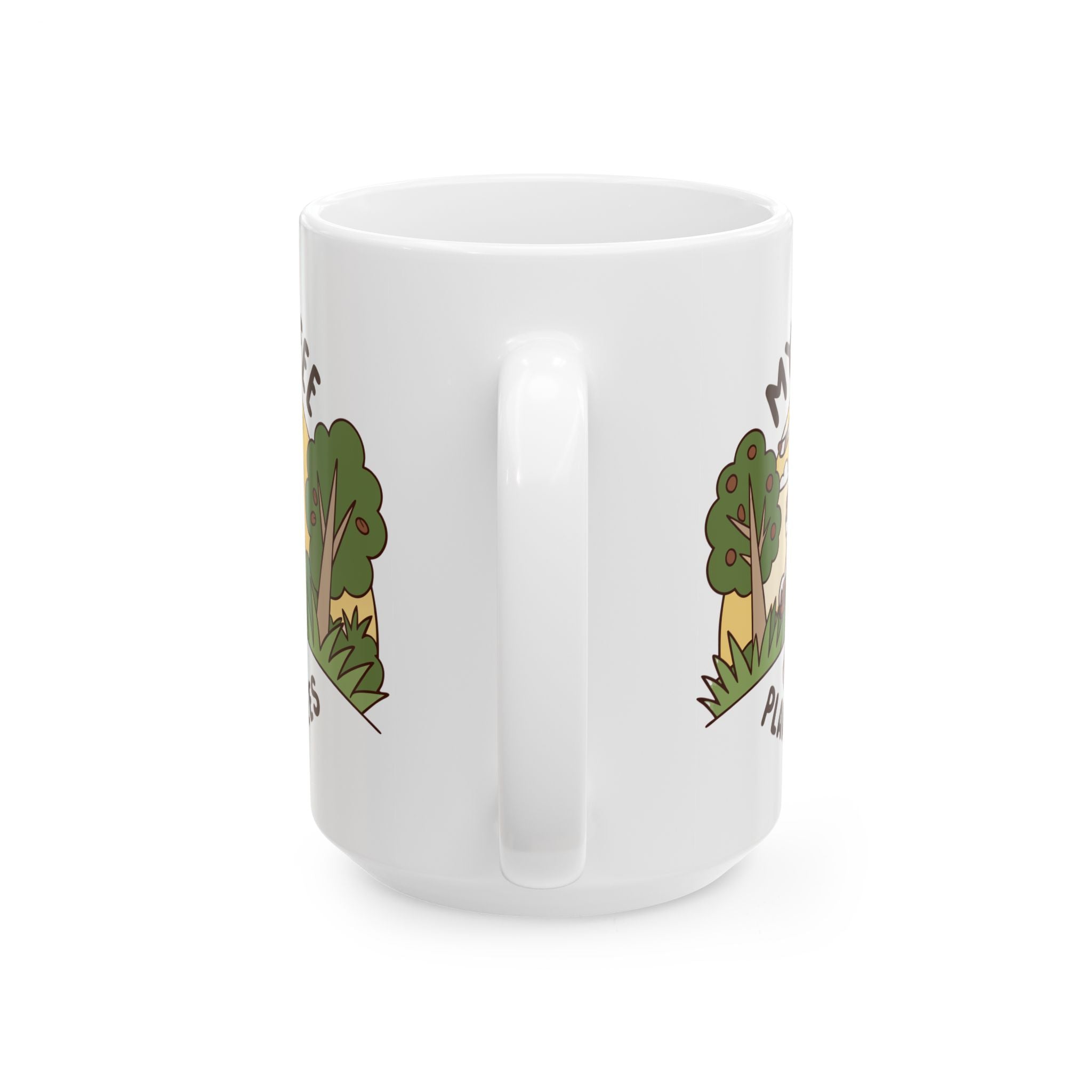 Coffee Lover's Ceramic Mug, Eco-Friendly Gift for Gardeners, Funny Mug for Plant Lovers, Nature Lover's Coffee Cup, Gift for Earth Day