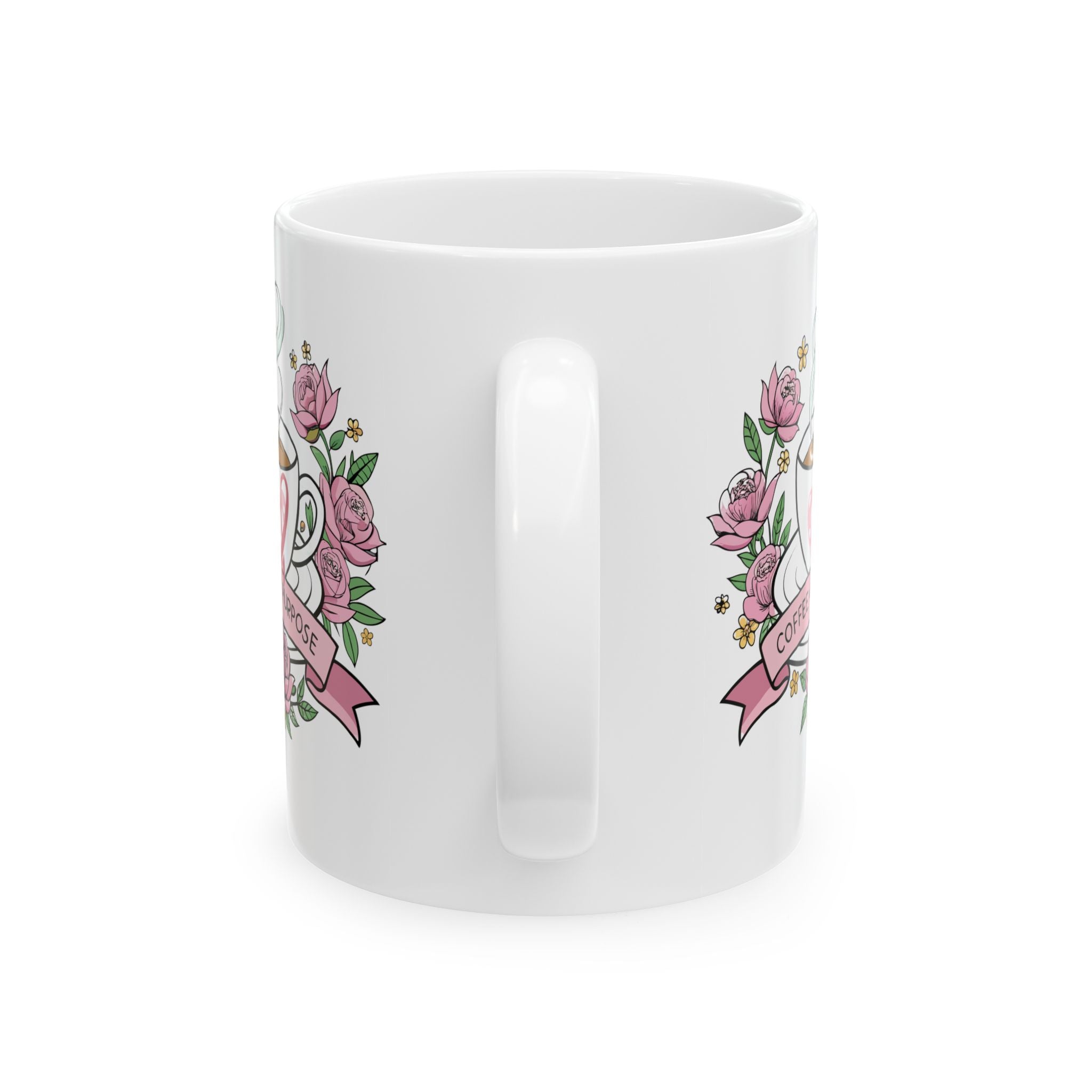 Floral Ceramic Mug with Inspirational Quote, Perfect Gift for Her, Coffee Lovers, Birthday or Mother's Day