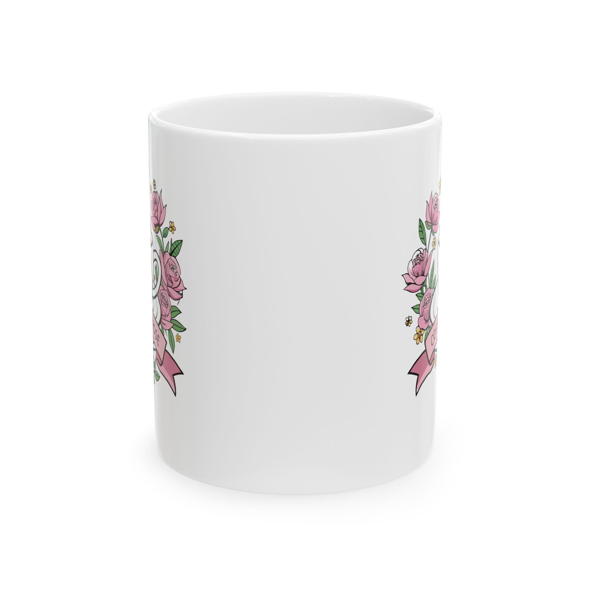 Floral Ceramic Mug with Inspirational Quote, Perfect Gift for Her, Coffee Lovers, Birthday or Mother's Day